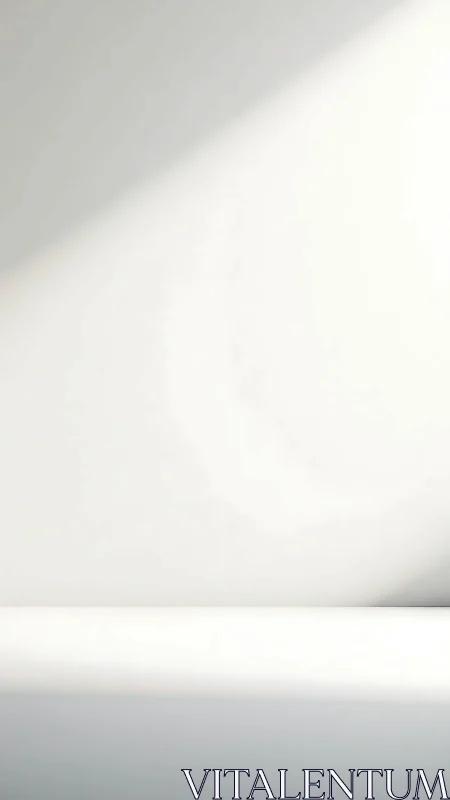 Sunlit wedge of silence carves a gallery of soft whites