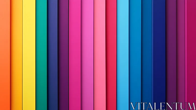Vertical rainbow color panels create bold striped spectrum.