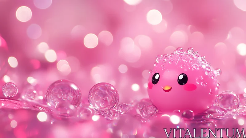 Bubble crowned cutie rolls through a sparkling pink dream