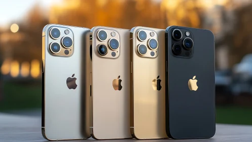 iPhone 12 Pro models displayed in four color variants.