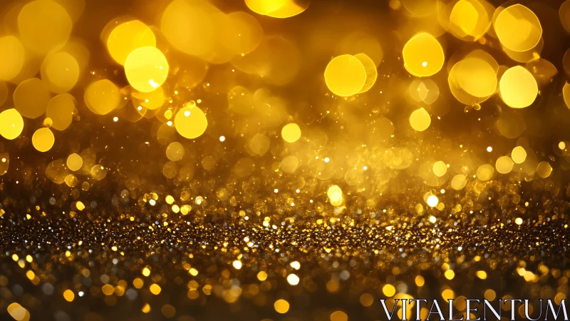 Gold dust daydreams sparkle in a blurred bokeh ballroom.