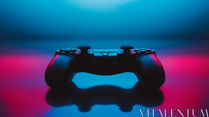 Neon Gaming Controller with Cyan and Magenta Backlighting.