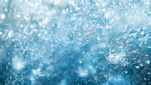 Macro crystalline ice texture with luminous bokeh field.