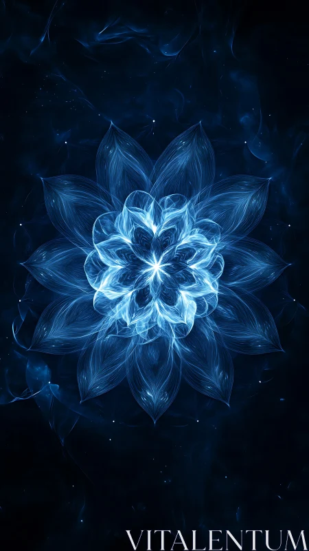 Fractal luminescent lotus mandala in radial digital symmetry.