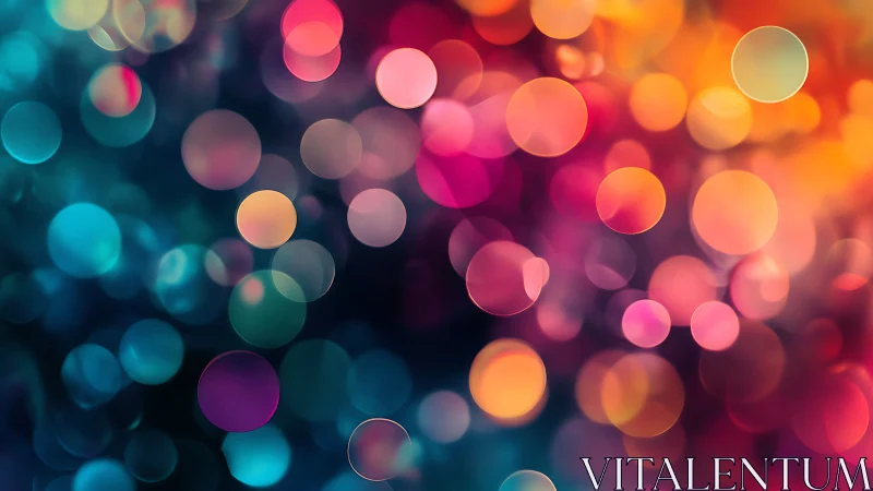 Colorful bokeh circles glow softly in a dreamy, festive haze