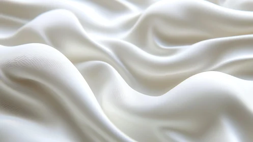 Elegant white silk fabric close-up with smooth flowing folds.
