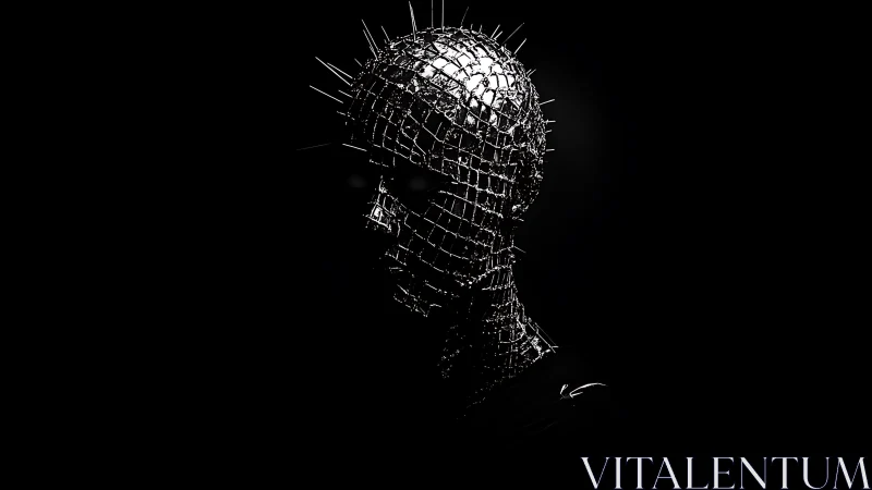 Mysterious metal figure wrapped in dark, spiked armor.