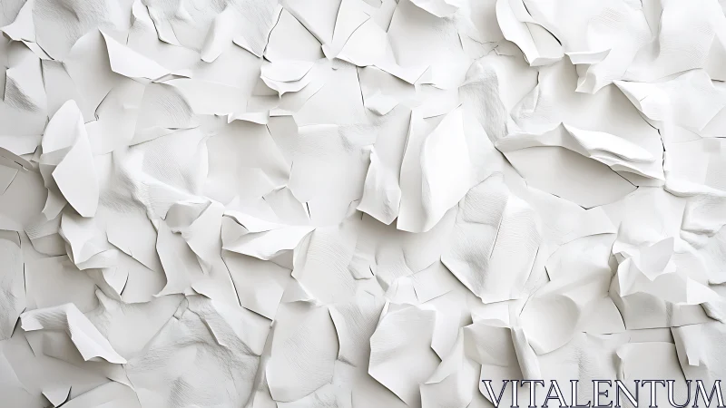Layered white paper relief forming sculptural abstract field.