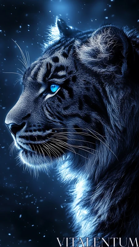 Mystical Blue Tiger With Piercing Eyes. Enchanting.