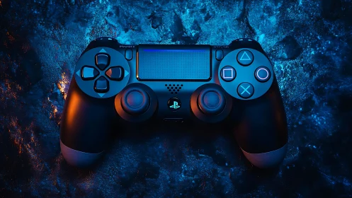 PlayStation DualShock 4 Controller Digital Rendering with Chromatic Lighting.