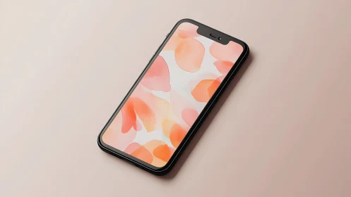 Modern Smartphone Wallpaper with Abstract Floral Shapes