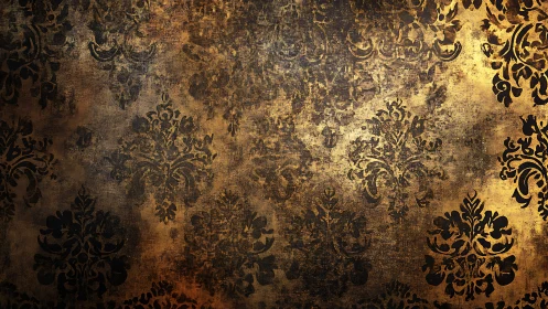 Weathered gold damask pattern with rich vintage warmth.