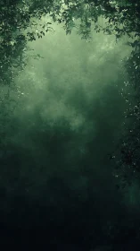 Emerald Forest Veil: Shadowed Canopy Dreamscape