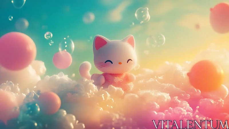 Anthropomorphic Feline Character Rendered in Cloud Environment with Bokeh Spherical Geometry