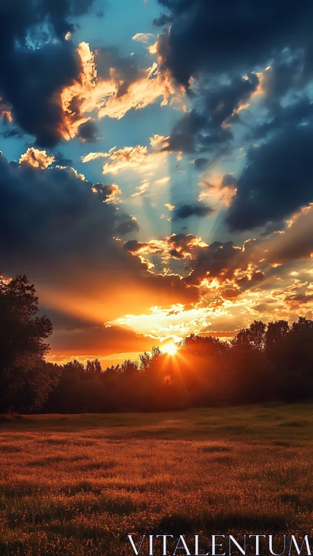 Sunset carves molten rivers of light through stormy clouds