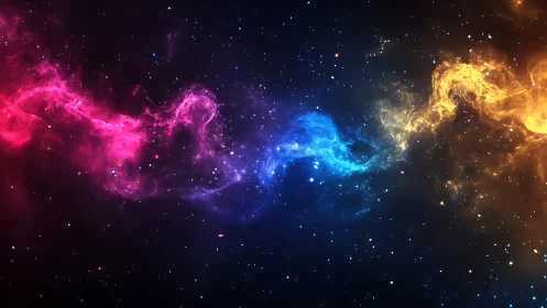Tricolour nebula filament shows high-contrast spectral color gradients