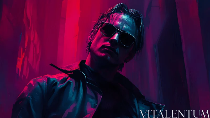 Neon-lit antihero portrait in cinematic cyberpunk alleys.