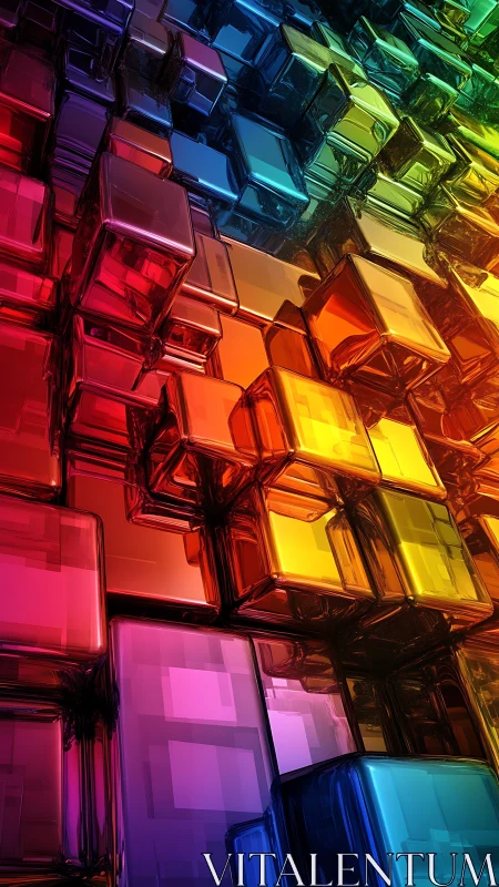 Refractive glass cubes form a dense RGB spectrum volumetric lattice