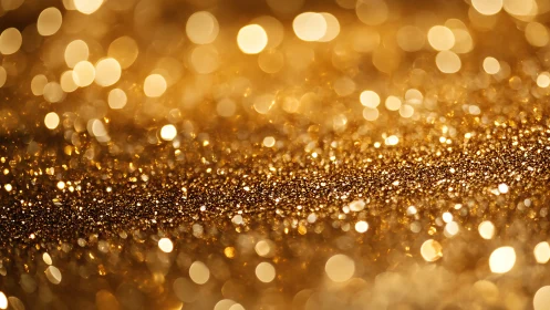 Golden glitter horizon glowing with cozy festive light.