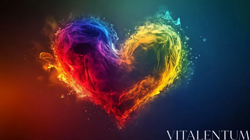 Luminous Heart Form with Gradient Color Spectrum.