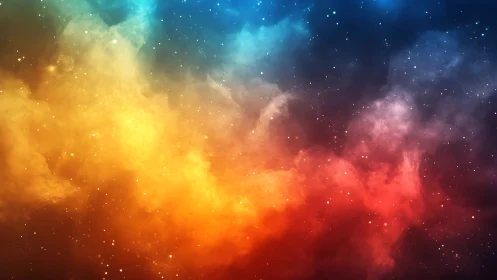 Chromatic nebula clouds with luminous starfield gradient.