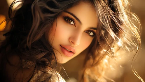 Sunlit gaze turns soft golden chaos into quiet warmth