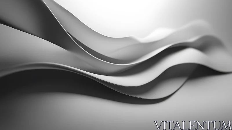 Minimalist silver waves flow in soft abstract motion