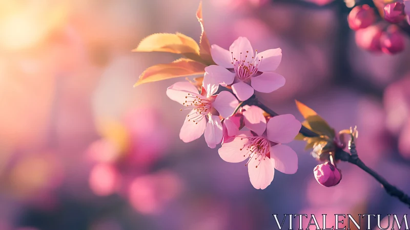 Spring Blossoms with Golden Hour Backlighting.