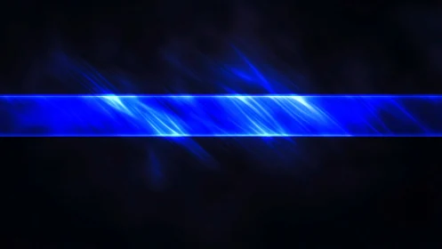 Electric blue energy band cuts through a dark digital void