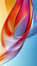 Curved translucent color ribbons over gradient background.