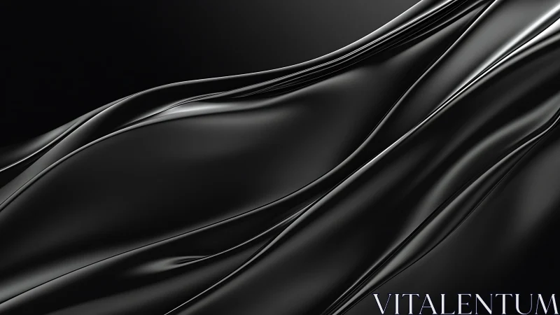 Black liquid metal waves form minimalist flowing surface.
