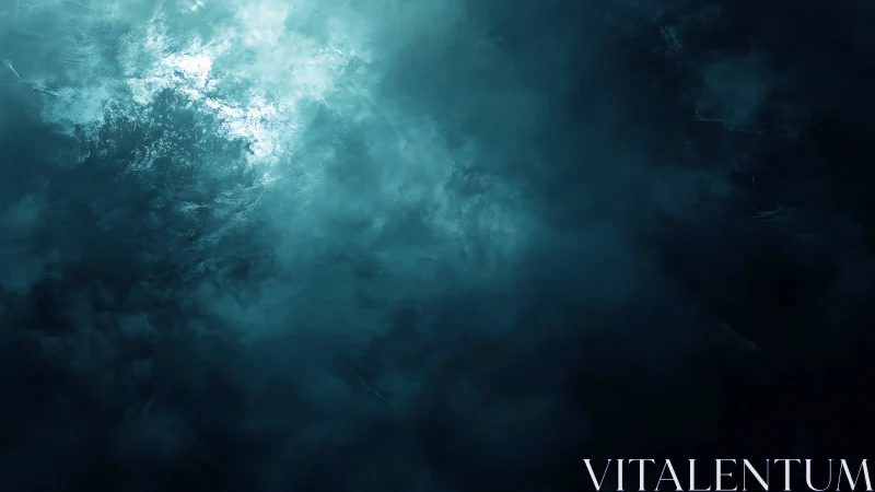 Abyssal teal cloudscape with diffused central glow.