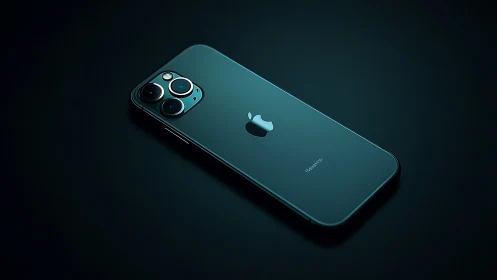 Emerald device floats in shadow with triple-lens ambition gleaming.