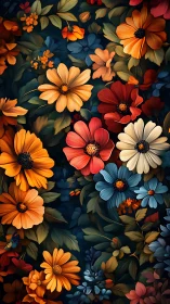 Digital Floral Arrangement with Multilayered Petals on Dark Background.