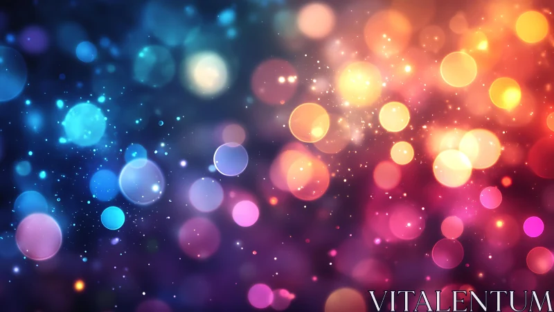 Vibrant bokeh lights abstract background in dreamy gradient style.