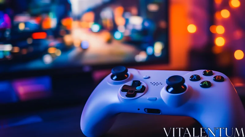 Gaming Controller in Ambient Luminescence with Urban Bokeh