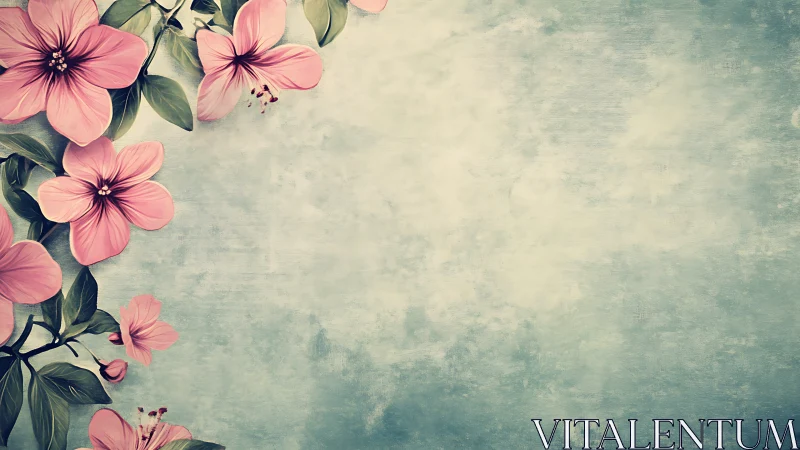 Vintage Blossoms Dance Through Faded Dreams.