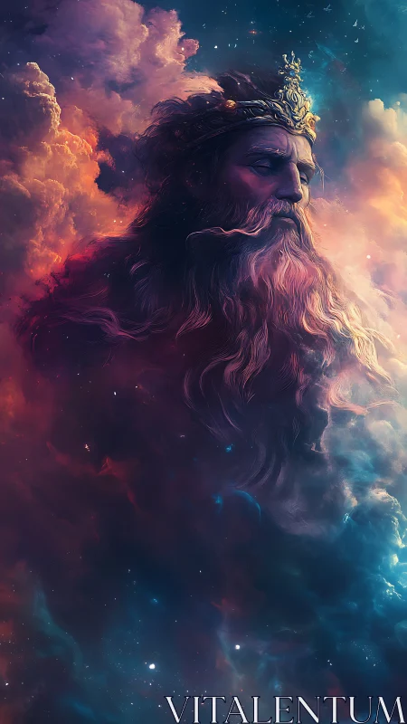 Nebula-crowned star king drifts in luminous cosmic twilight