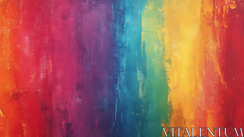 Vibrant vertical spectrum blends textured abstract color fields