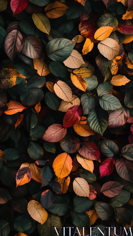 Gentle autumn leaves create a cozy carpet of rich color