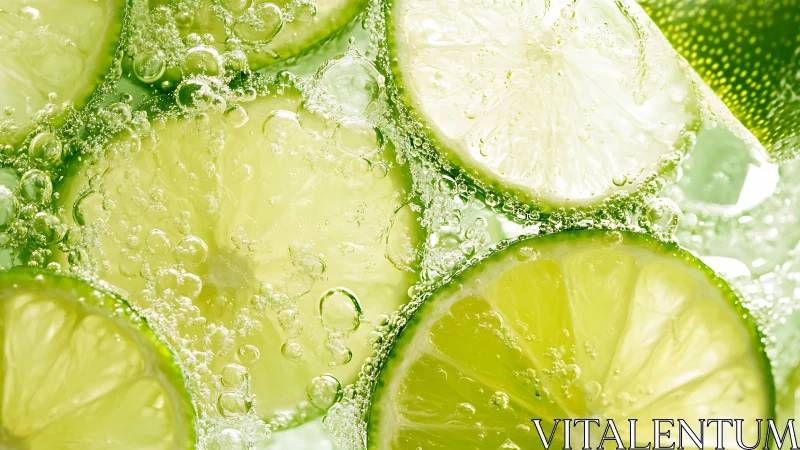 Effervescent lime slices in crisp high-key macro composition.