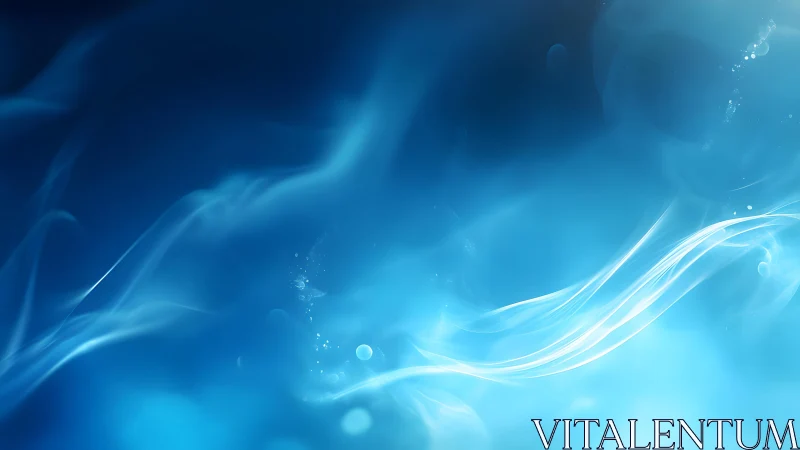 Abstract blue light waves with smooth gradients and ethereal effect.