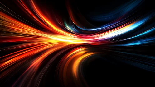 Dynamic streaks of light in vibrant abstract digital art style.