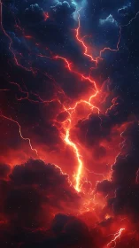 Storm-torn heavens ignite as molten lightning carves night