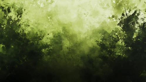 Textured green abstract background with dark foliage shapes.