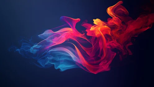Procedural neon smoke waves show turbulent volumetric gradients