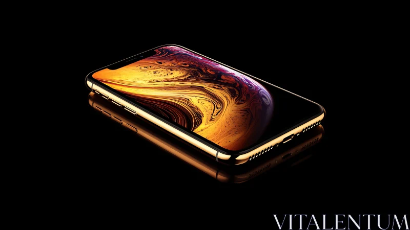 Golden Device Glows with Liquid Dreams Against Dark.