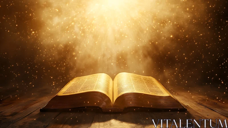 Golden scriptures drink in starlight from an unseen sky