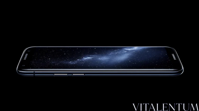 Edge-to-edge smartphone display floats in deep black space