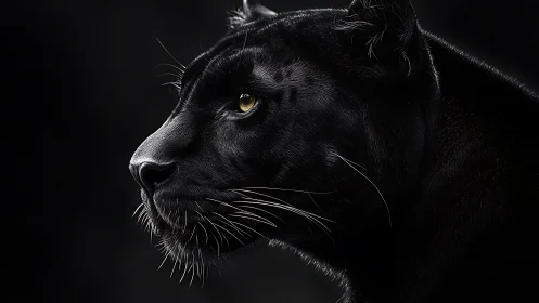 Striking Black Panther Portrait in Shadows.